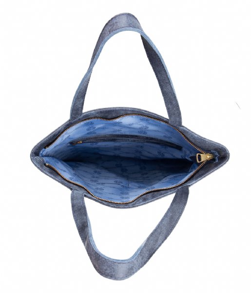 Fred de la Bretoniere Shoulder bag Shoulderbag Large Hand Buffed Leather dark blue